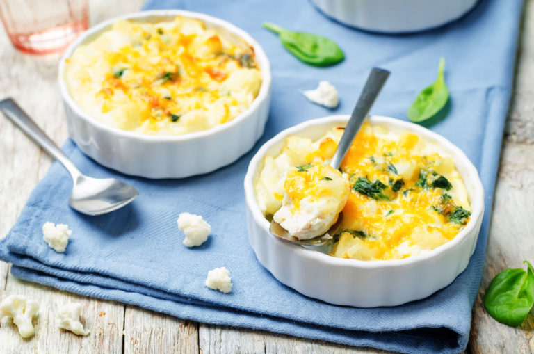 Risotto de coliflor y champiñones